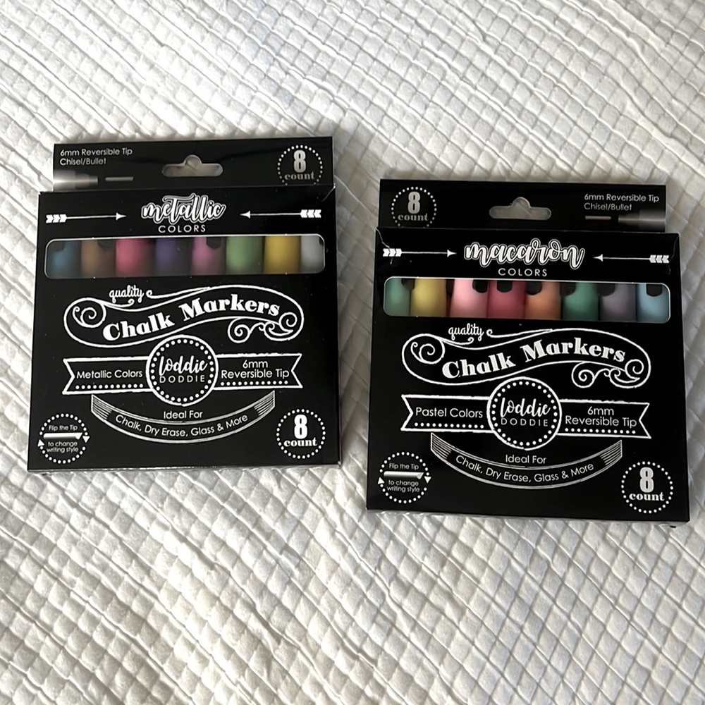 Loddie Doddie Liquid Chalk Markers for Chalkboard Pens 2 sets of 8